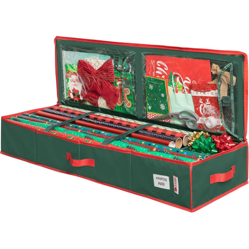 Wrapping Paper Storage Container. Fits Up To 27 Rolls 1.37" Diam. , Green