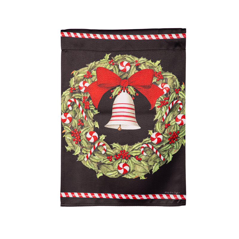 Christmas Bell and Wreath Garden Flag