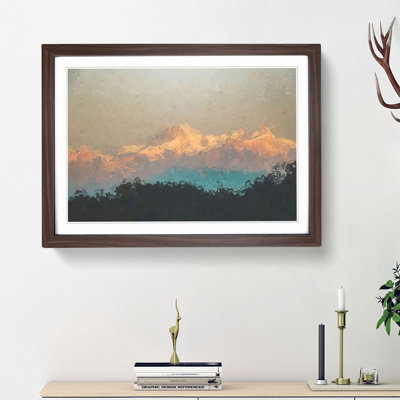 Mountains in Pokhara Nepal in Abstract - Framed Print