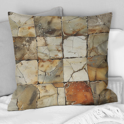 Coussin Beige Brown Tiles - Tiles