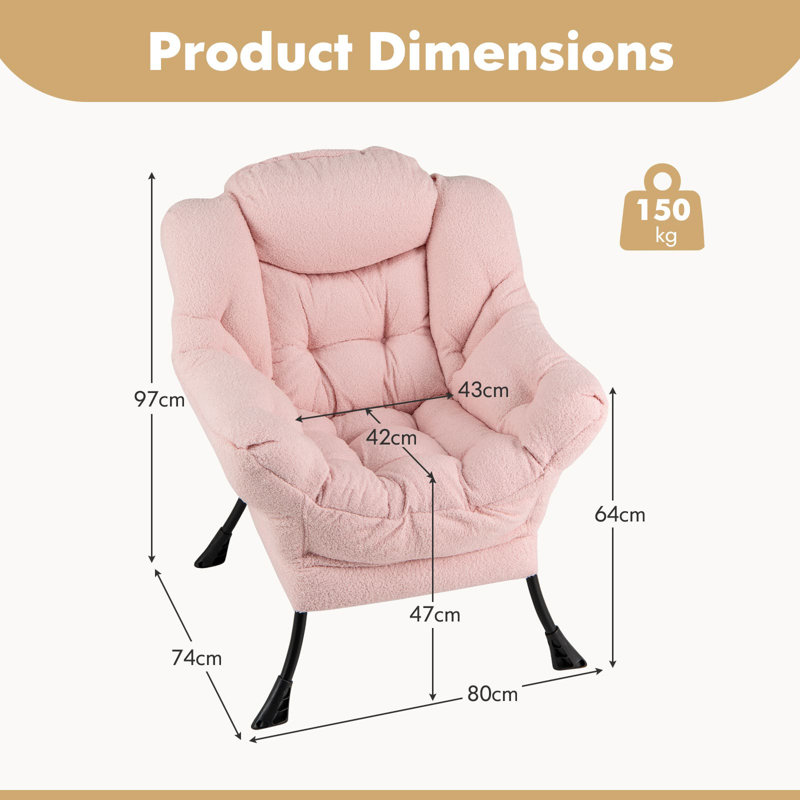 Upholstered Accent Chair, Pink