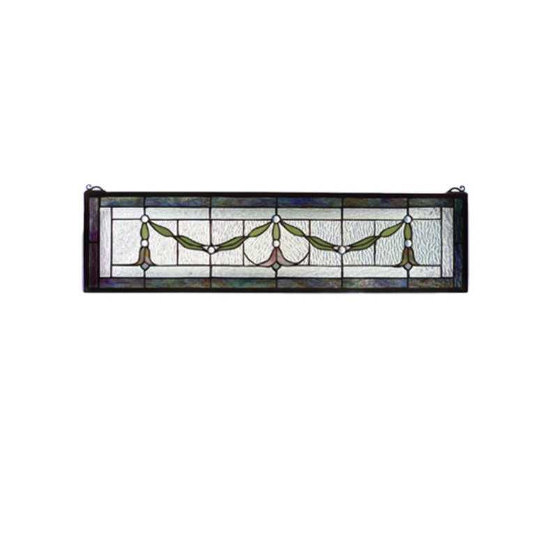 Floral Garland Swag Stained Glass Window