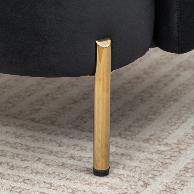 Chaise d'appoint rembourrée Edward, Noir