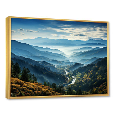 Blue Vistas Morning Mountain Peaks III - Landscape Mountains Wall Art