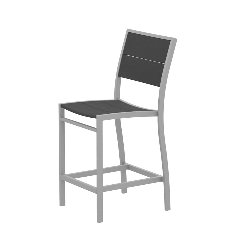 Chaise d'appoint POLYWOOD Surf City, Argent texturé / Pierre angulaire