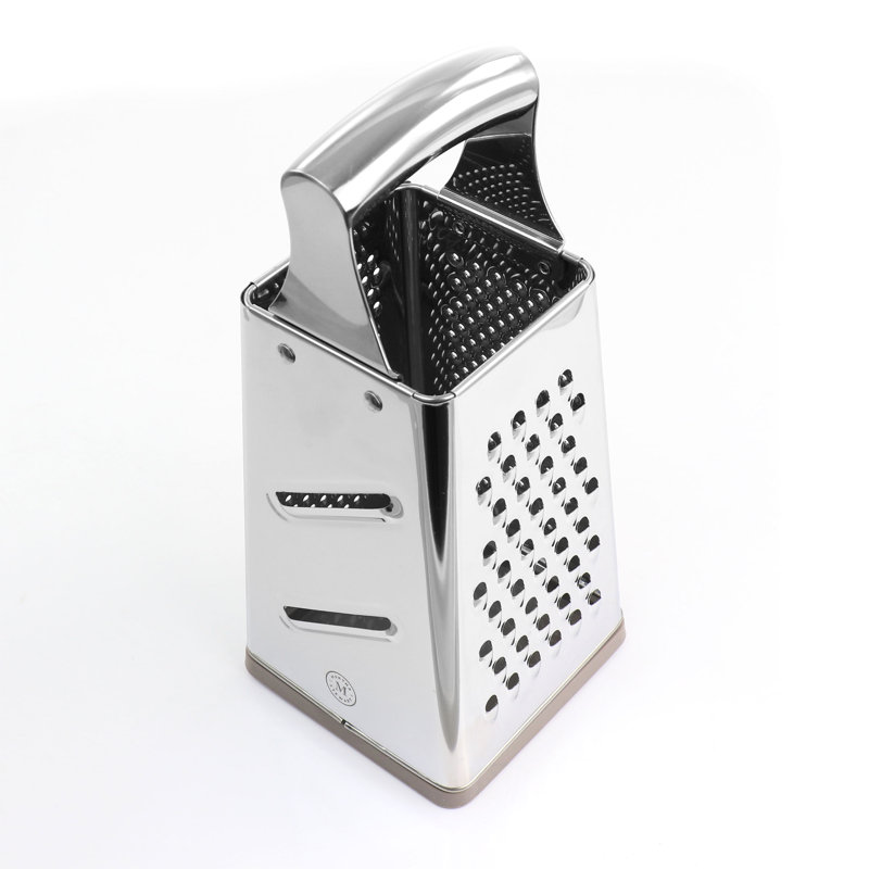 Stainless Steel 4-Sided Box Grater with Non-Slip Base