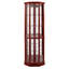 Vitrine de coin éclairée à 6 tablettes avec tablettes réglables en verre trempé et miroir arrière, cerisier (ampoule E26 non incluse)-1727393042