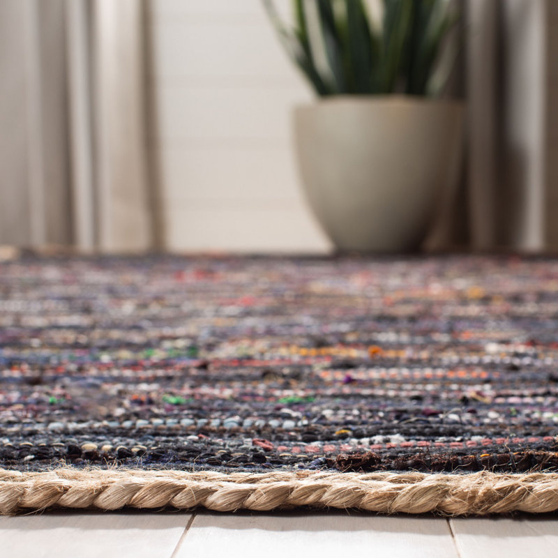 Naveen Hand Woven Cotton And Jute Abstract Rug, Runner 2'3" x 7'
