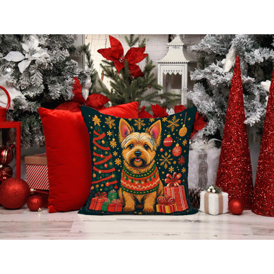1139_Norwich Terrier Christmas Fabric Decorative Pillow