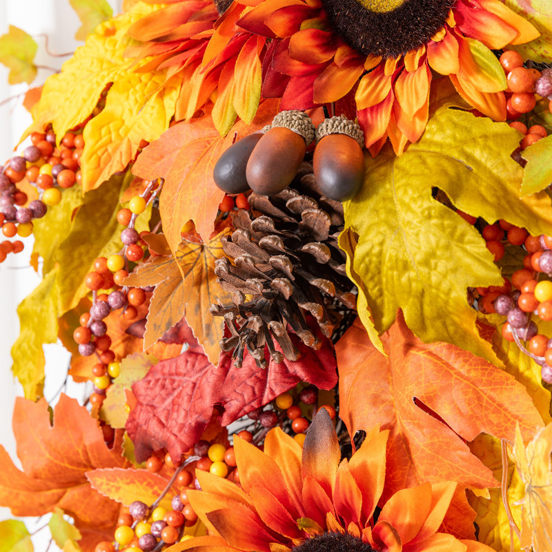 38"H Fall Oversized Sunflower Teardrop