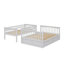 Lit simple superposé au dessus d'un lit double avec tiroirs et conception convertible-868621110
