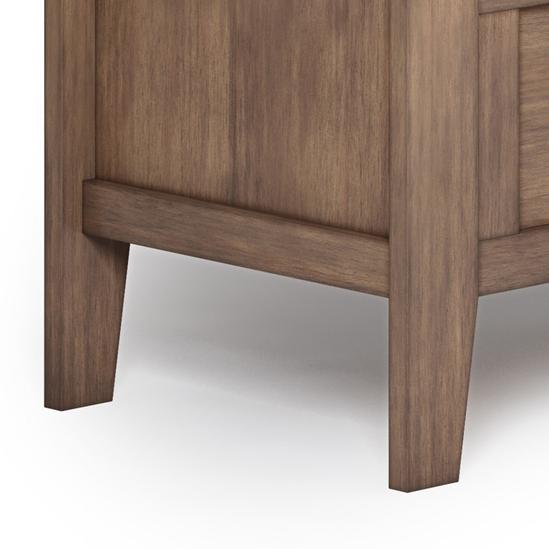 Adams 48"W Solid Wood Contemporary Entryway Storage Bench with Lift-Top Lid and Dual Compartments, Rustic Natural Aged Brown