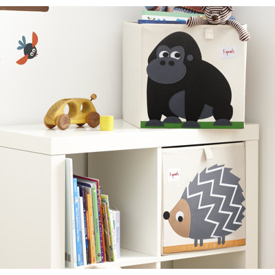 3 Sprouts ‑ cube de rangement pour bébé et enfants avec image de gorille