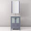 24 po W Gris foncé pour la salle de bain, comptoir en céramique blanche, robinet, 22 miroirs - Surface de salle de bain avec surface à gratter et à gratter-1357065851