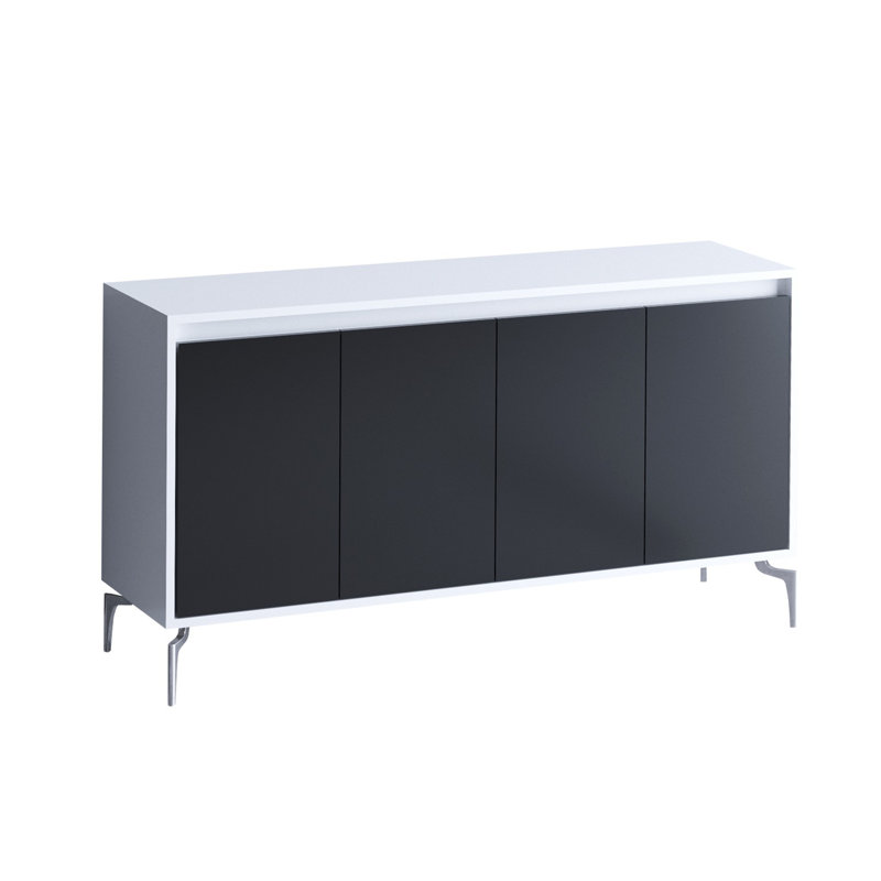 Chacko 140cm Console Table, Black/White
