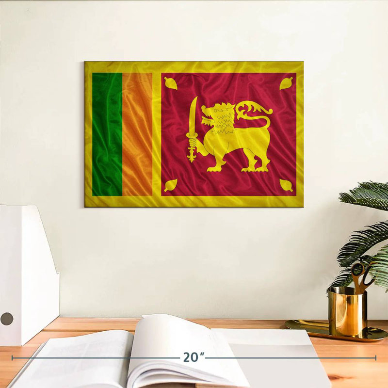 Drapeau sri lankais brillant, H 8 po x l 12 po