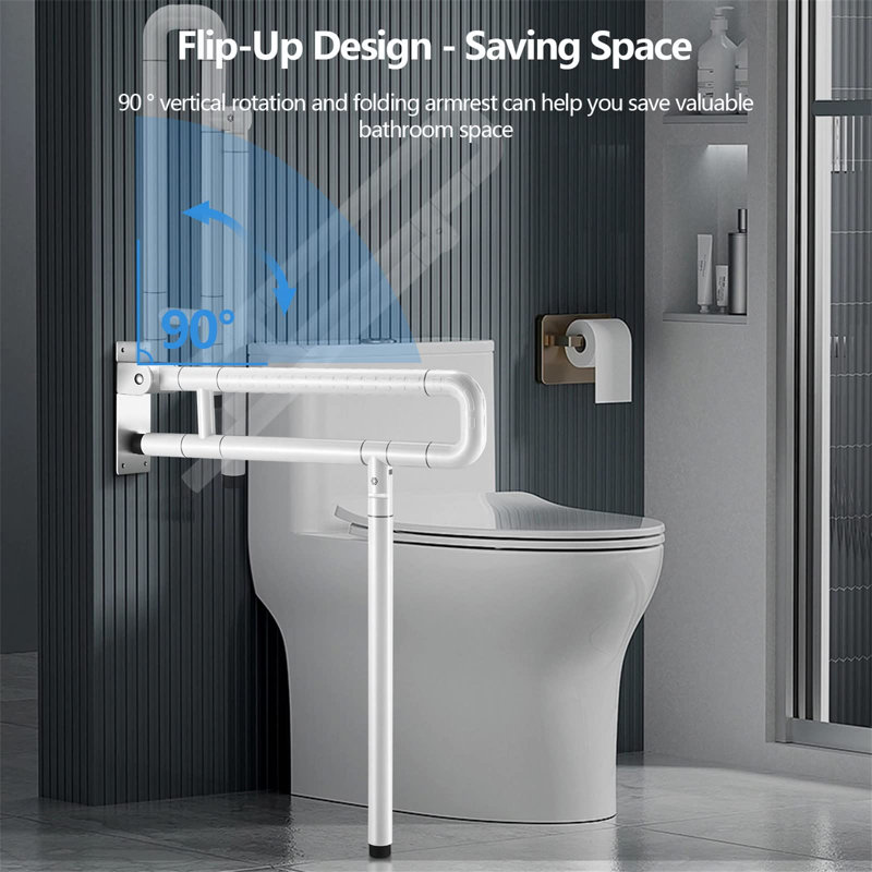 Howerton Wall Support Handle Toilet Handle Folding Non-Slip Stainless Steel Handle 300~350 Kg Handle Shower Foldable Safety Handle For Bathroom And Toilet