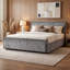 Lit plateforme tapissier Luma - Gris - Grand-1846717282-1857597853