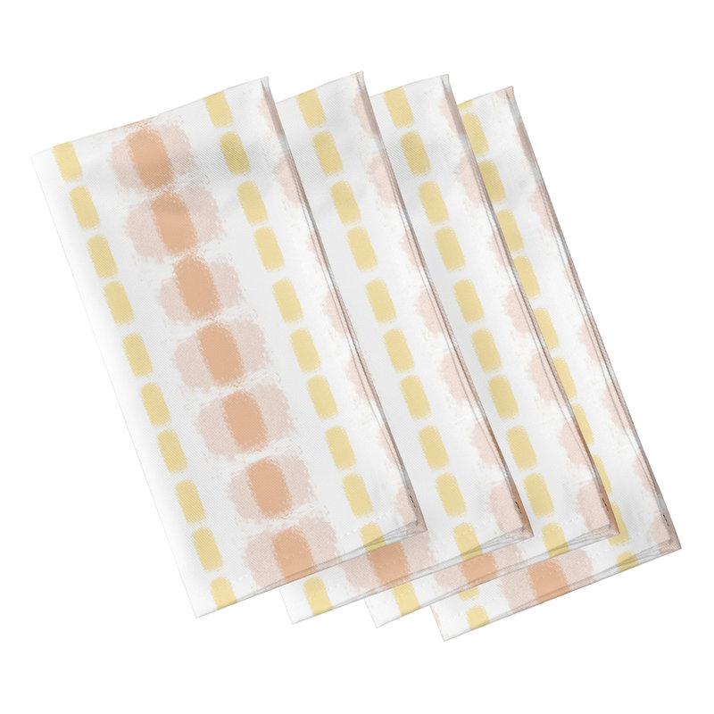 Otavio Polyester Striped Square Napkin, Yellow