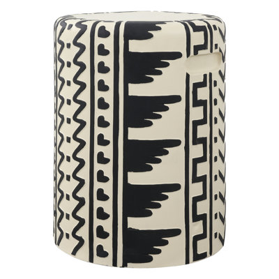 Doffin 18" MidCentury Modern Geometric Drum Garden Stool
