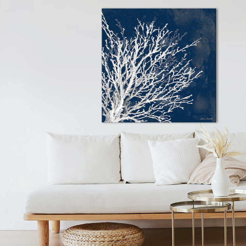 Coastal Coral II par Lanie Loreth - Peinture, Toile tendue, H 24 po x l 24 po x P 1,5 po