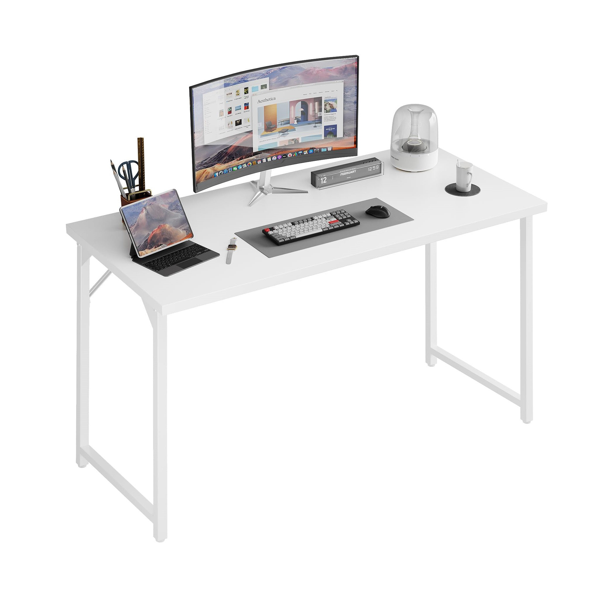 Latitude Run® 40 inch Computer Desk, Home Office Desk Study Writing ...