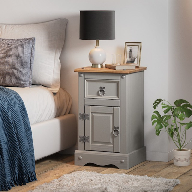 Bridewell 35cm W Bedside Table, Grey