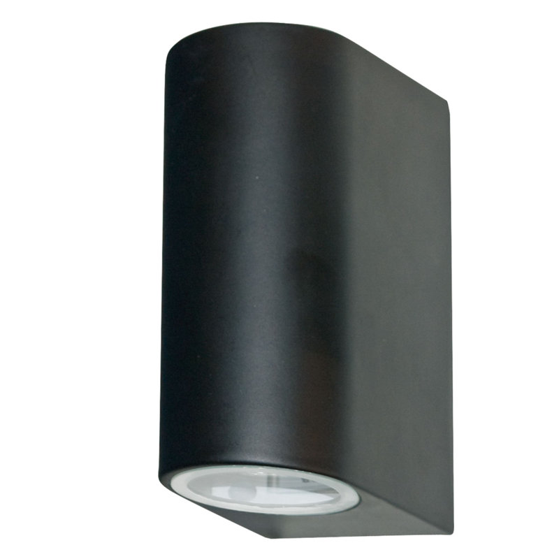 Amelia Powder Coated Finish 2 - Bulb 15cm H Outdoor Armed Sconce, Black