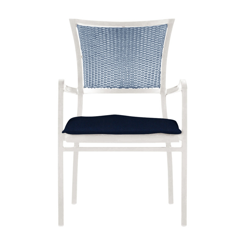 Fauteuil Aire - Craie et chambray, Welt, Velours indigo, Craie / Chambray