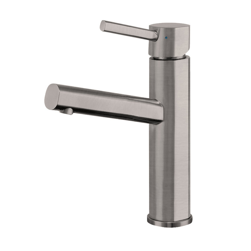 Whitehaus Lead-Free Solid Stainless Steel Single lever Elevated Lavatory Faucet, Brushed Stainless Steel