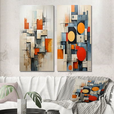 «Constructivism Construit Horizons V», 2 pièces sur toile