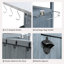 Chariot de barbecue extérieur 40,5 po avec plateau en acier inoxydable, armoire de rangement en bois massif, abattant, tiroir, porte-serviettes, chariot de cuisine roulant, bleu gris | Idée cadeau