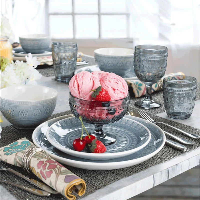 Service de table 16 pièces Fez, Gris