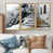 Toile avec cadre flottant or