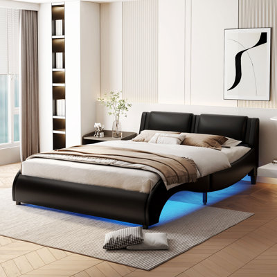 Queen Upholstered Low Profile Platform Bed -  Red Barrel Studio®, 91B9DD1CE633499F82DB09EDD5204D9F
