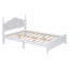 Cadre de lit double en bois pleine grandeur, cadre de lit plateforme de style rétro avec support en lattes de bois, avec finition blanche-1933196782-1933196781