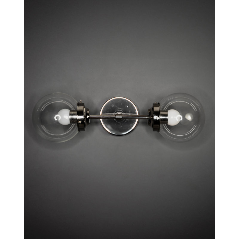 Applique articulée à 2 lumières à intensité variable, Nickel poli