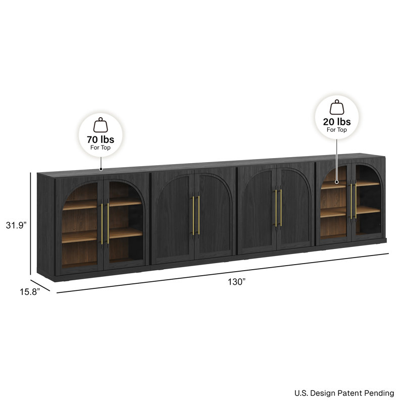 Buffet modulaire 4 pièces - C + 1B2A - Ébène, Ébène