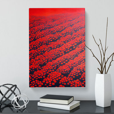Kawamoto Poppy Flower Field Modern Vol.2 - Wrapped Canvas