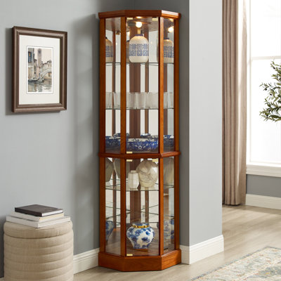 Vitrine ajustable en verre avec miroir