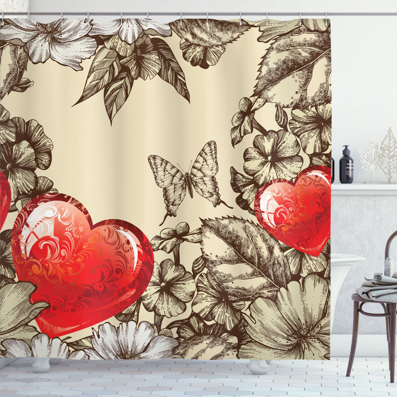 Shower Curtain with Hooks Included, 70"H x 69"W