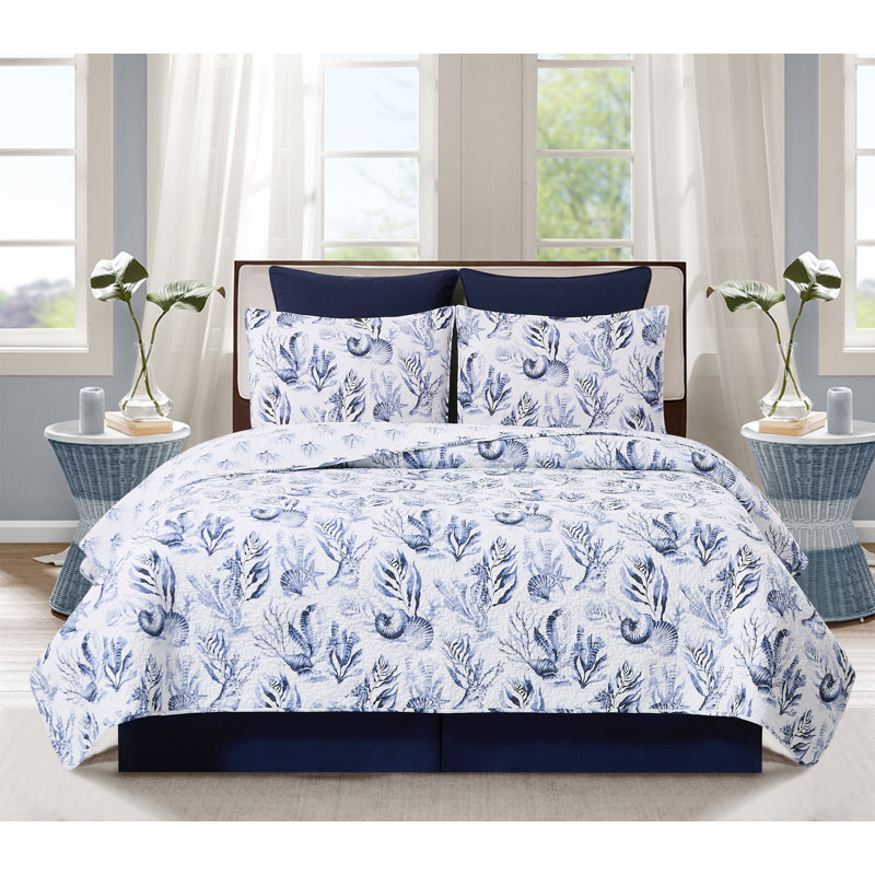Cotton Reversible and Machine Washable, King Quilt + 2 Standard Shams