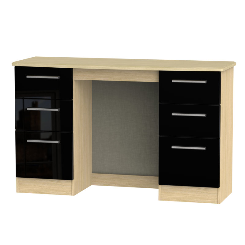 Fully Assembled Yvette Dressing Table, Oak/Black