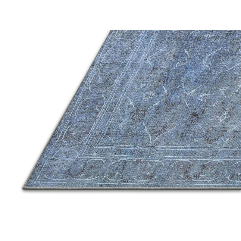Tapis bleu/gris traditionnel Jaishri, Rectangle 2 pi x 3 pi