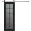 Porte de grange à panneaux en bois manufacturé et en verre massif 10 Lite Avon avec quincaillerie d'installation-97127435-97127431