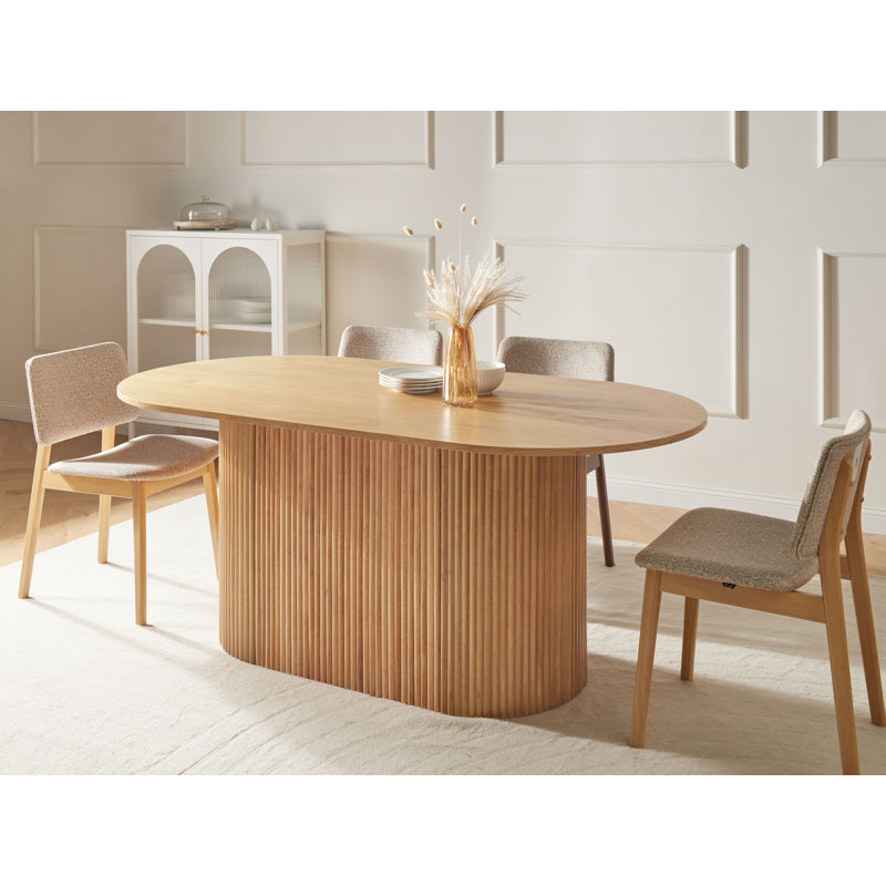 Oval Solid Wood Base Dining Table
