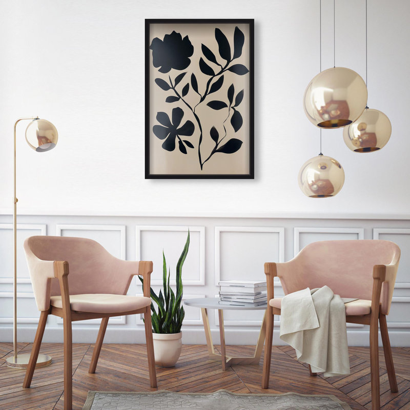 Oliver Gal Cinder Bloom I Floral & Botanical - Luxury Shadowbox Framed Wall Art, Black, 25.5" H x 17.5" W