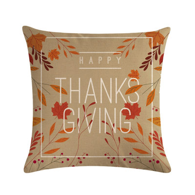 Thanksgiving wreath Pattern Cushion Cover Throw Pillow Case Sofa Bed Home Decor