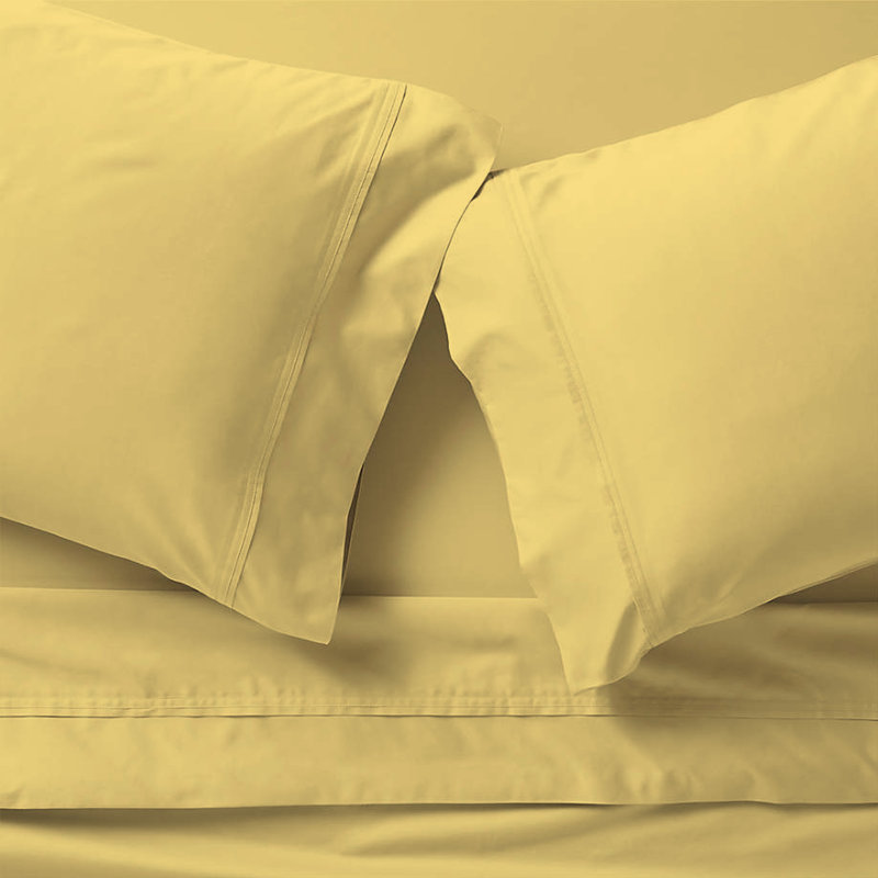 Ensemble de draps 4 pièces Paarizaat 8000 Series, Yellow, Ensemble de draps pour taille de lit simple avec d