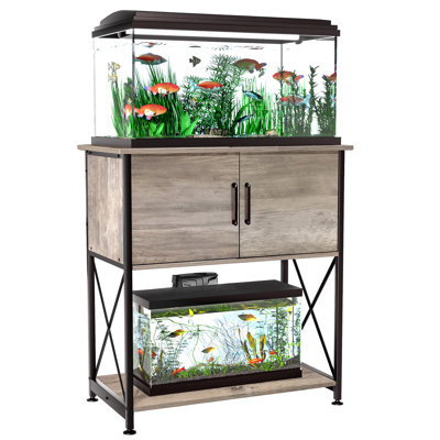 Fish Tank Stand, Aquarium Stand with Cabinet for Accessories Storage, Heavy Duty
